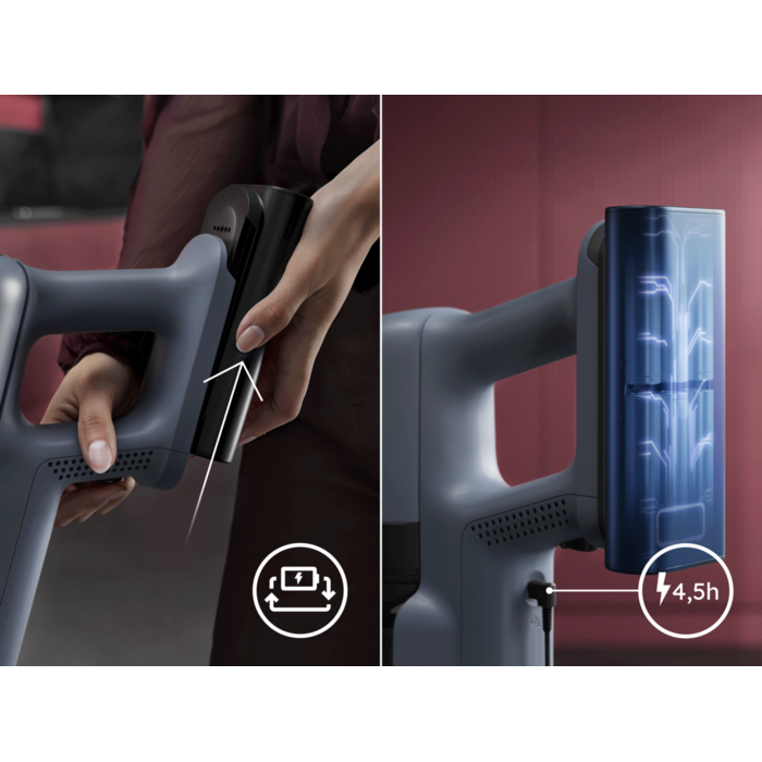 Fast charging right on the handle with overcharge protection 