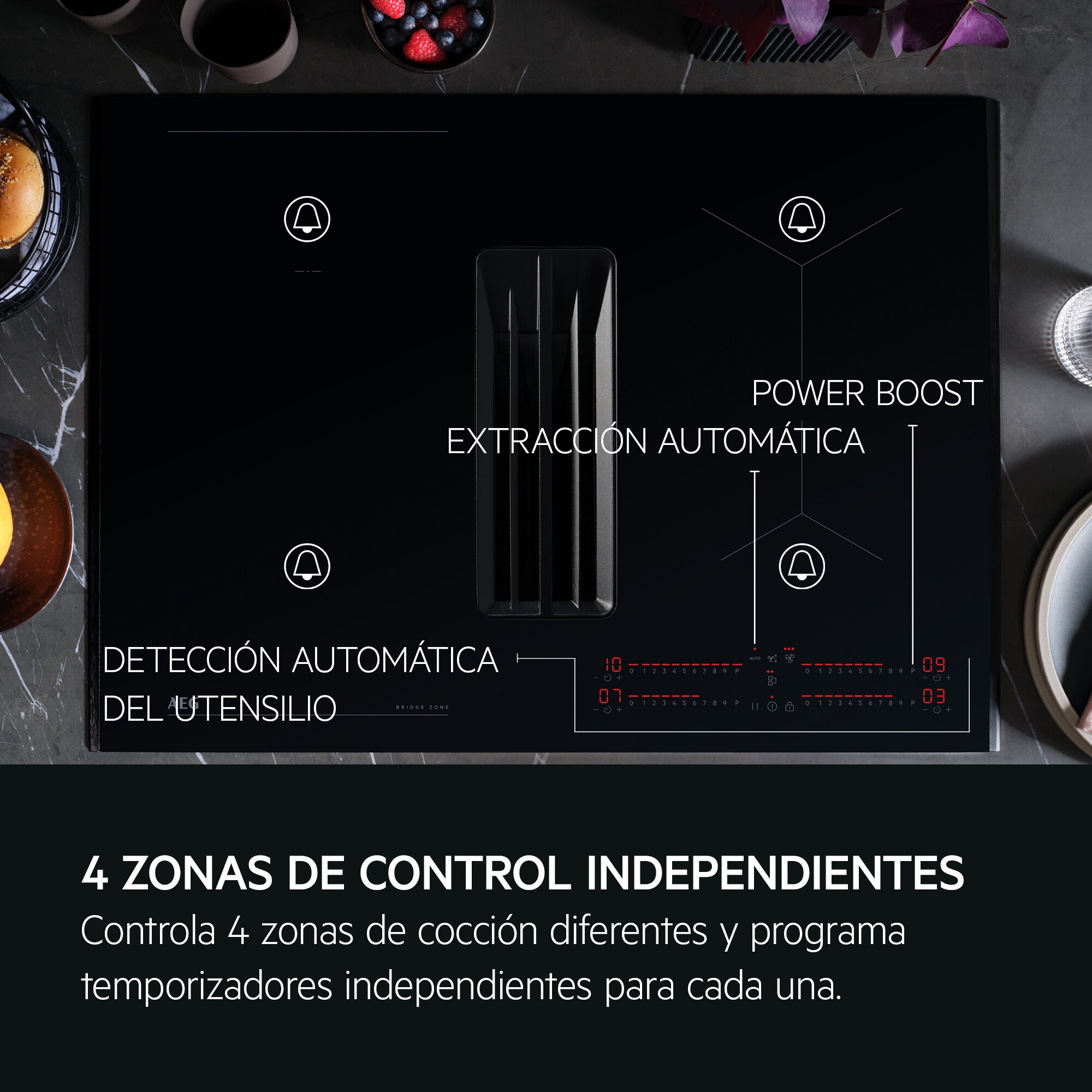 AEG - Placa con campana integrada - TCH74B01FB