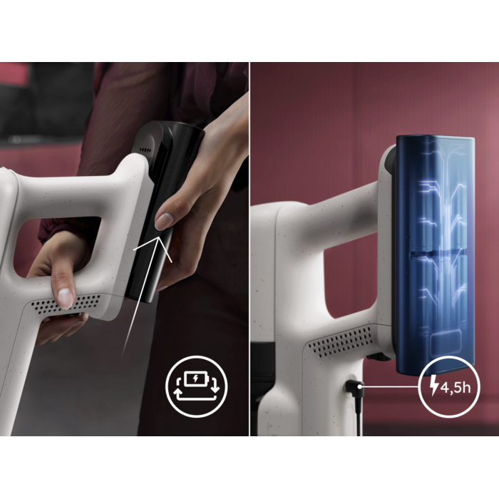 Fast charging right on the handle with overcharge protection 