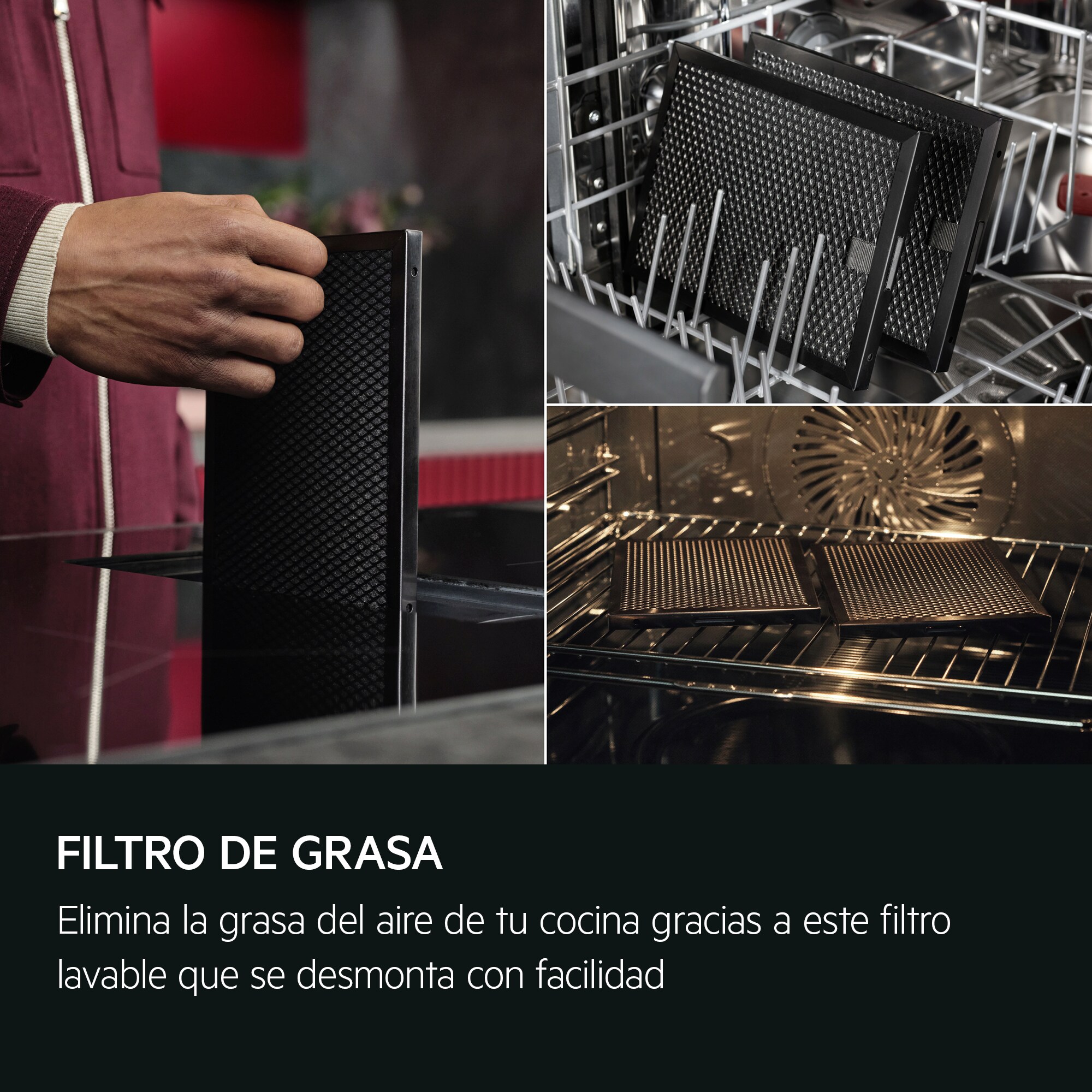 AEG - Placa con campana integrada - TH84CB03FB
