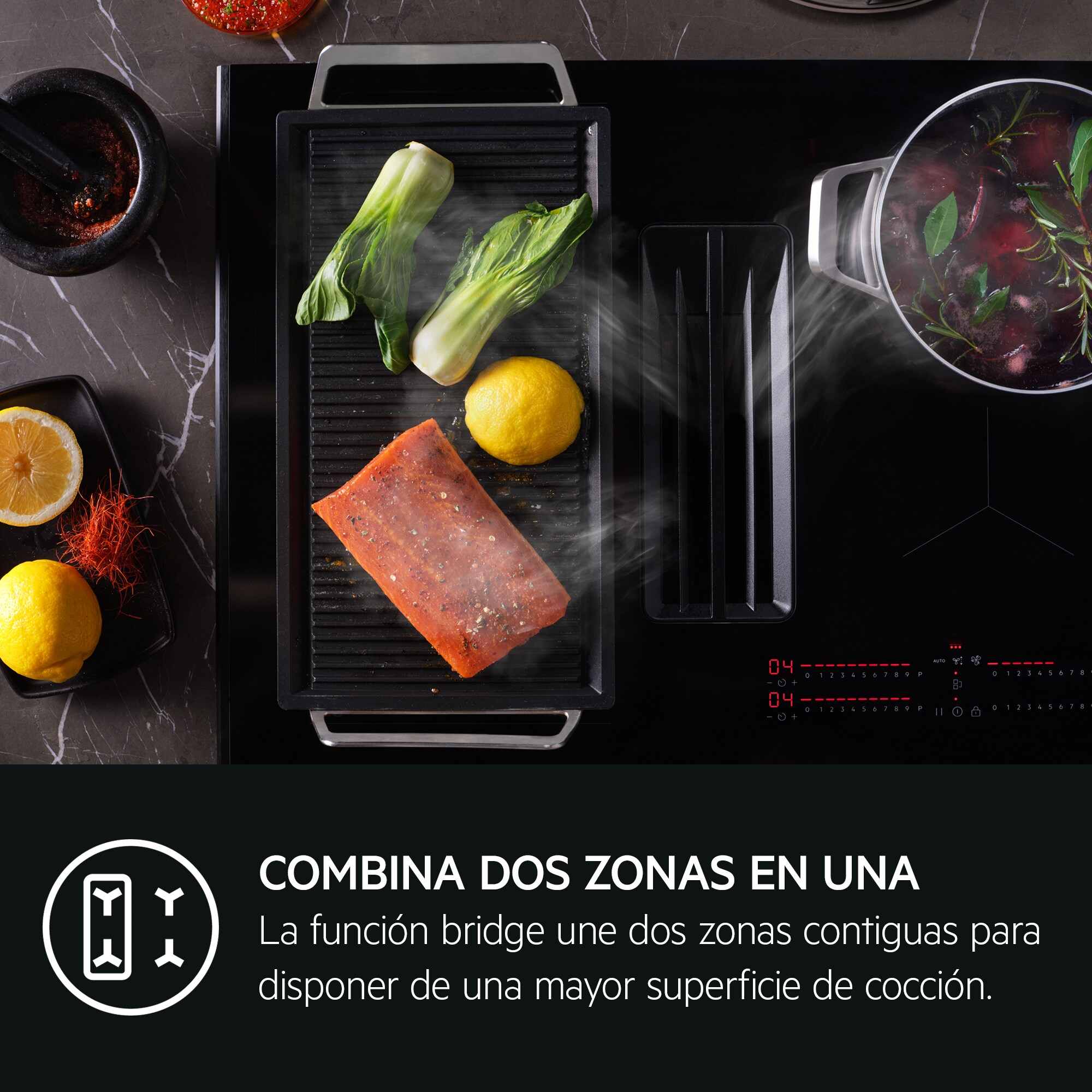 AEG - Placa con campana integrada - TCH74B01FB