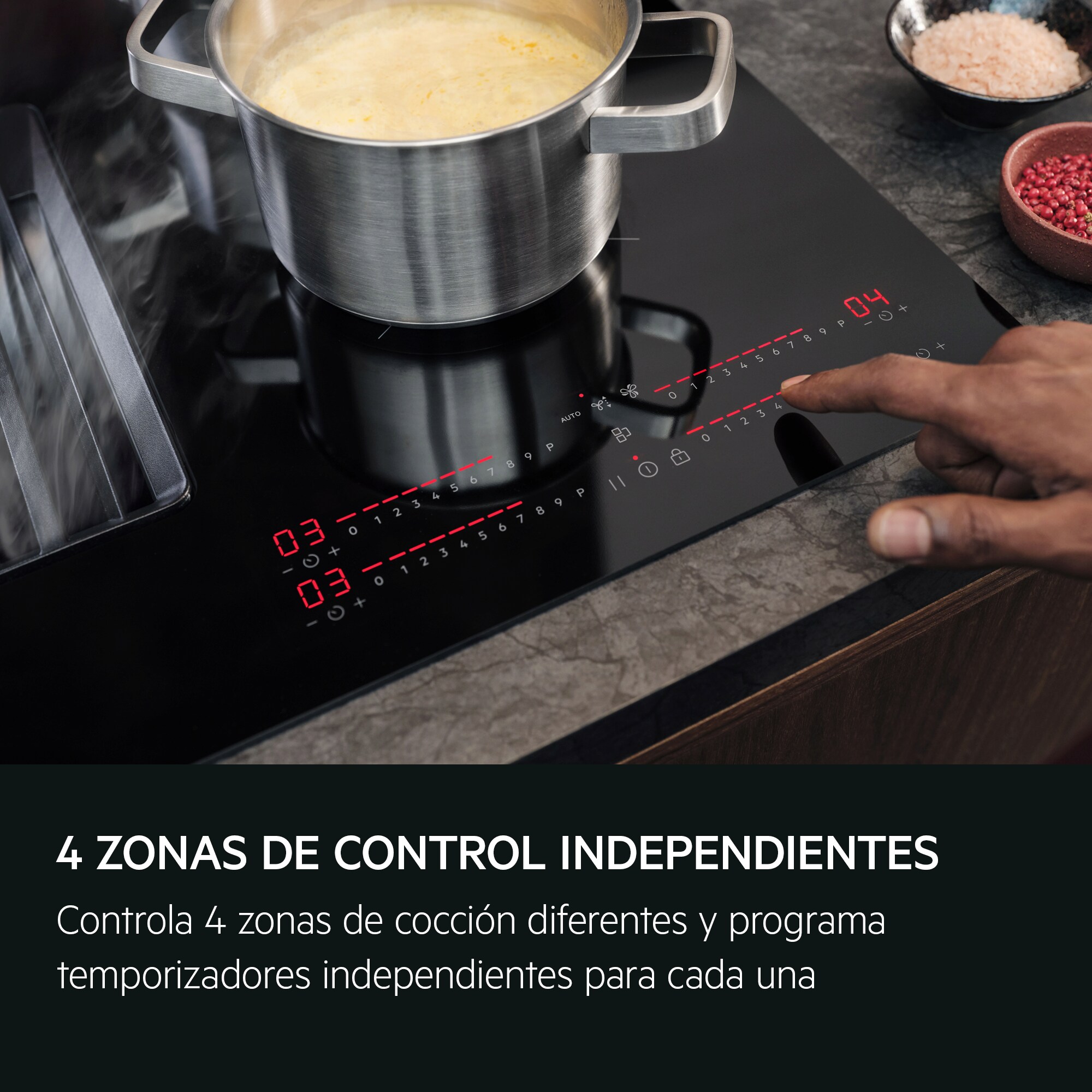 AEG - Placa con campana integrada - TH84CB03FB