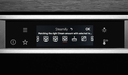 Closeup oven display
