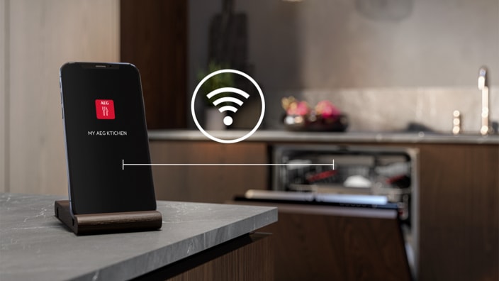 App MyAEG Kitchen en un móvil