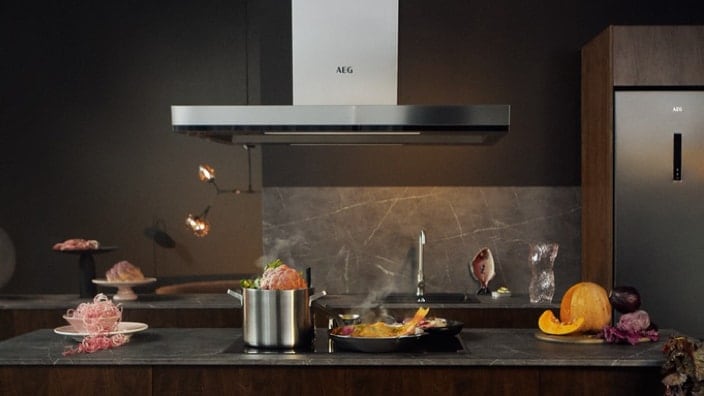 Campana de isla en una cocina