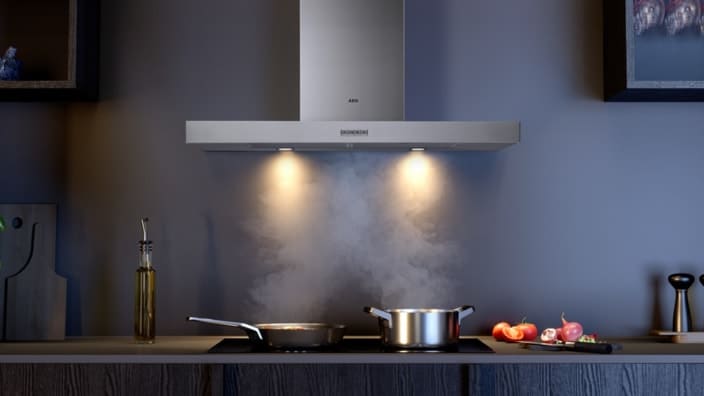 Campana de pared en una cocina