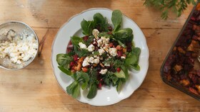 La ensalada César perfectamente presentada