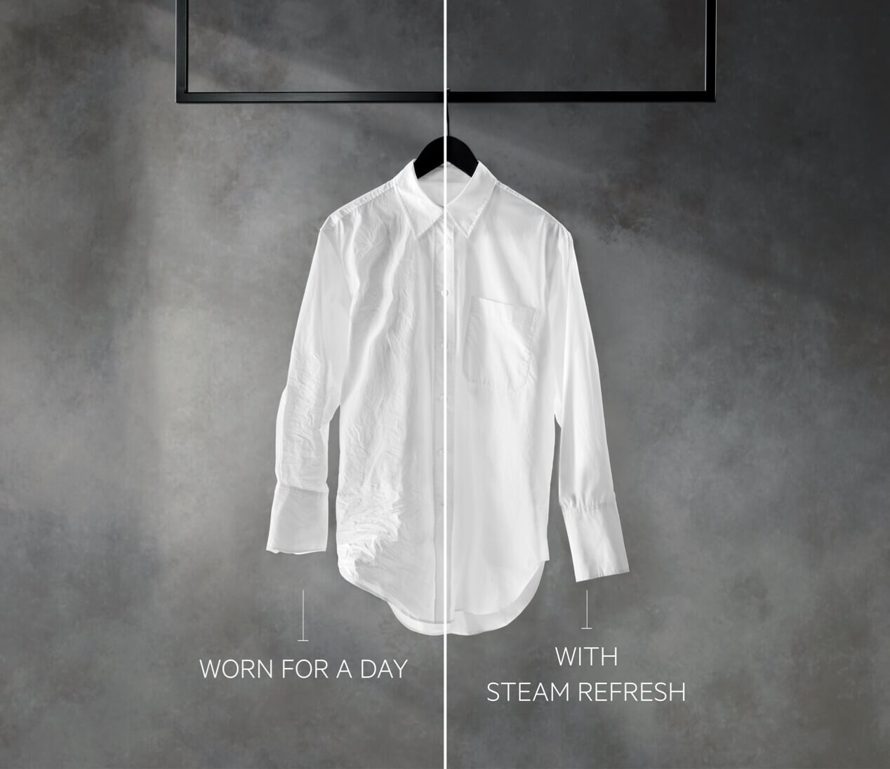 Steamed shirt vs no steam 