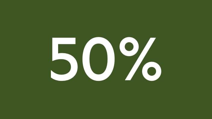 un 50 %