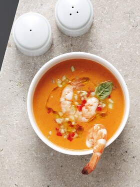 gazpacho con langostinos