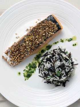 Salmón al vapor con especias
